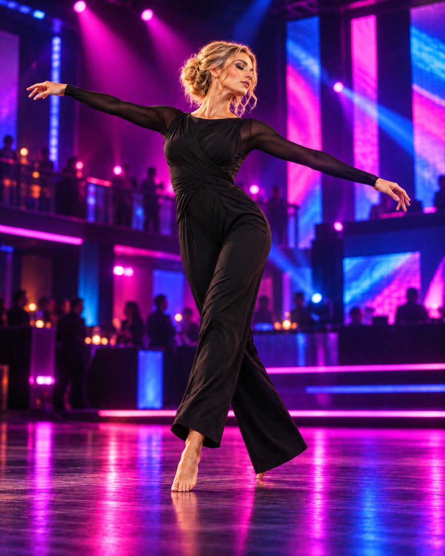 Danseuse blonde en performance de club